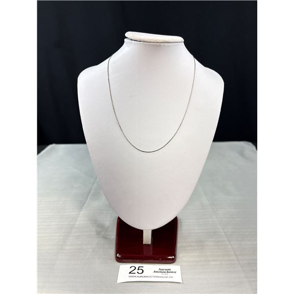 925 Sterling Silver 19.5" Box Link Chain - Marked & Tested