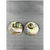 Image 2 : 2 Pairs Of Vintage Pierced Earrings - MOP & Abalone