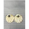 Image 3 : 2 Pairs Of Vintage Pierced Earrings - MOP & Abalone