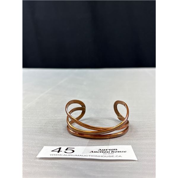 Vintage Signed Renee Lepre Copper Cuff Bracelet