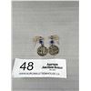 Image 1 : 14K GF & 925 Sterling Silver Life,Health & Prosperity Earrings - Marked & Tested