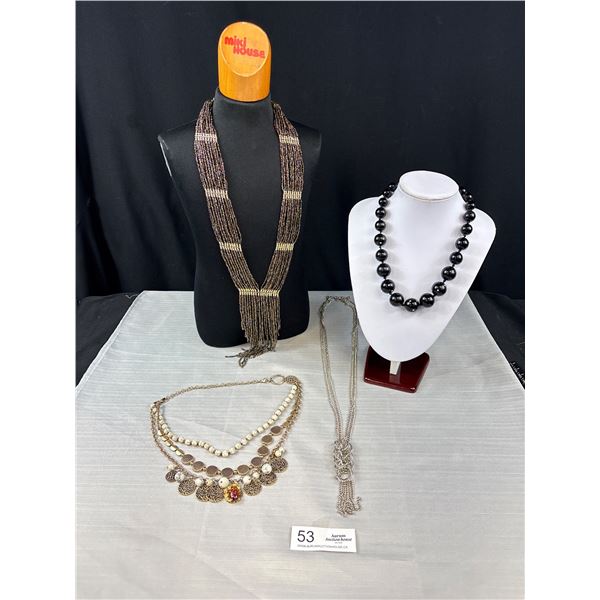 Nice 4 Lot Statement Necklaces - Two Are Signed Mark & Gwen