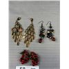 Image 3 : 5 Pairs Of Vintage Pierced Chandelier Earring Lot