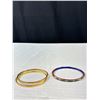 Image 5 : Assorted Lot Of 4 Vintage Bangle Bracelets -Brass Enameled Cloisonne & Filigree Panel ++