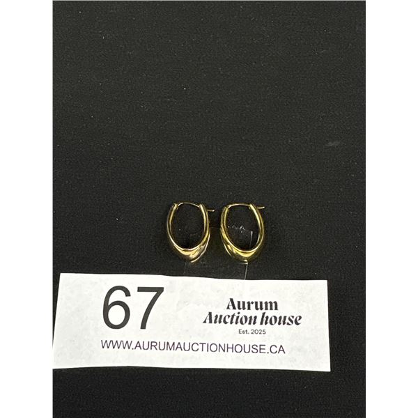 10k Yellow Gold Hoop Earrings 3/4" .8 Grams - Marked & Tested