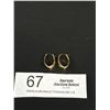 Image 1 : 10k Yellow Gold Hoop Earrings 3/4" .8 Grams - Marked & Tested