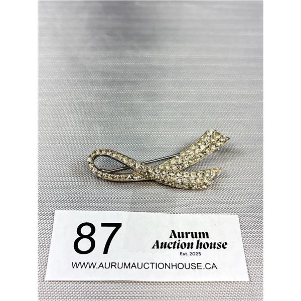 Vintage MCM Signed Ledo For Designer Ledo Polcini Rhinestone 2.5" Brooch