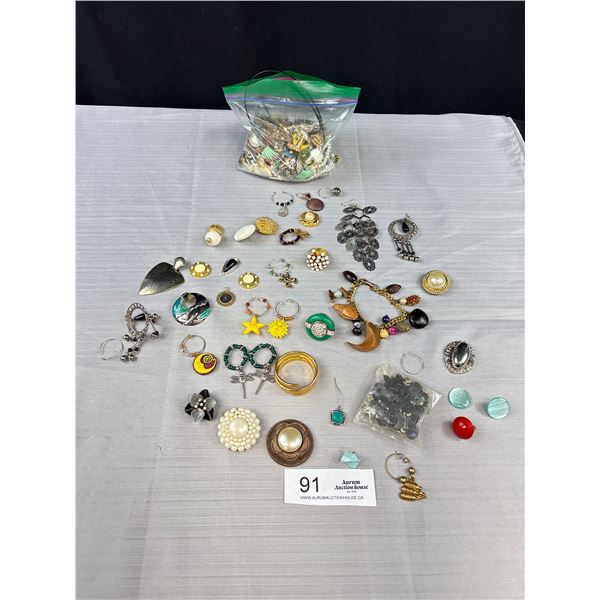 1 Bag of Jewelry For Parts Or Crafts