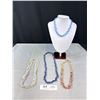Image 1 : 4 Gemstone Necklaces, Sodalite, Citrine, Cat Eye, & Opalite - 18", 20", 28" & 40"