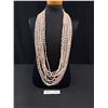 Image 1 : 12 Strand Genuine Fresh Water Pearl & Beaded Necklace - Longest Strand 34"