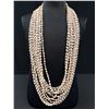 Image 2 : 12 Strand Genuine Fresh Water Pearl & Beaded Necklace - Longest Strand 34"