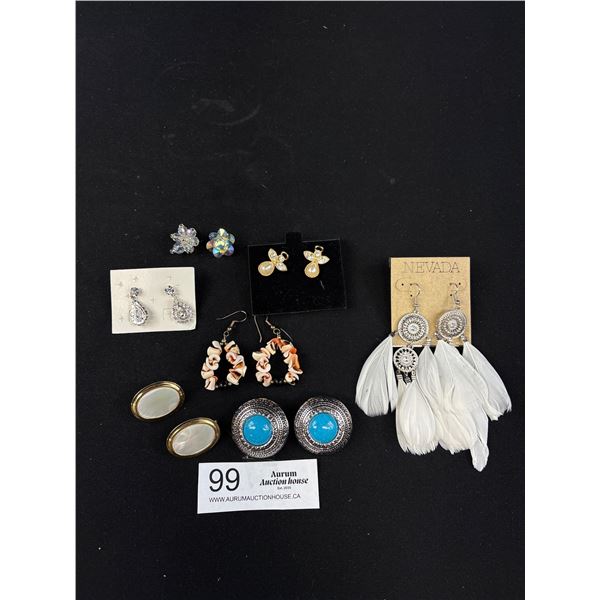 7 Pairs Of Assorted NOS & Vintage Pierced & Clip on Earrings