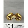 Image 2 : Vintage Signed Christian Dior Black Cabochon Gold Tone Clip On Earrings Pat. # 2733491 - Excellent C