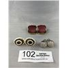 Image 1 : 3 Pairs Of Vintage Clip On And Screwback Earrings - 2 Are Signed Triad & Keyes