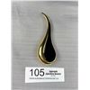Image 2 : Vintage 4" Signed Monet Black Enamel Gold Tone Teardrop Brooch