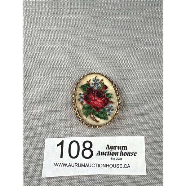 1/20 12K G.F. Semi-Mount Oval Vintage Brooch Pin Approx 1.75" X 1.5" Would Make A Beautiful Cameo Br