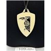 Image 2 : Large Pacific Northwest Coast Shield Shape Pendant Signed Raven BC Craft - 3.25"