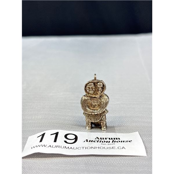 Vintage 925 Sterling Silver Storyteller Pendant - Solid 25.8 Grams - Not Signed Or Marked Acid Teste