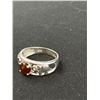 Image 3 : 925 Sterling Silver Garnet Elephant Ring Size 8 - Marked & Tested