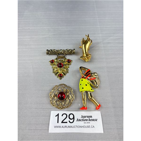 4 Vintage Brooch/Pins