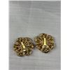 Image 3 : Nice Quality Vintage Prong Set, Open Back Clip On Earrings 1.5" Across