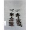 Image 3 : 4 Pairs of Nice Quality Vintage Clip on Earrings - Silver Tone