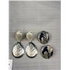 Image 4 : 4 Pairs of Nice Quality Vintage Clip on Earrings - Silver Tone