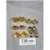 Image 1 : 5 Pairs of Nice Quality Vintage Clip on Earrings - Gold Tone