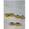 Image 2 : 5 Pairs of Nice Quality Vintage Clip on Earrings - Gold Tone