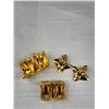 Image 3 : 5 Pairs of Nice Quality Vintage Clip on Earrings - Gold Tone