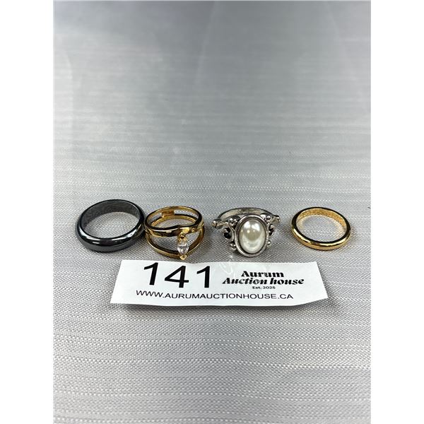 4 Nice Quality Dinner Rings Size 12 Hemitite Band & 3 X Size 9