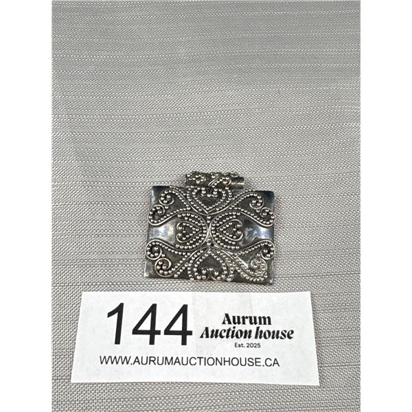 Vintage 925 Sterling Silver Slider Pendant - Solid 23.7 Grams - Approx 1.5" X 1.5" - Marked & Tested