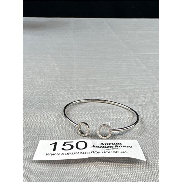 Signed MHJ For Michael Hill Jewellers - 925 Sterling Silver Bracelet/Cuff/Bangle - 2.25" Opening - 6