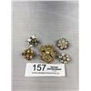 Image 1 : 5 Vintage Flower Brooch/Pins