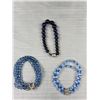 Image 3 : Lot Of 7 Beaded Shell, Glass, AB Crystal Bracelets - One Clasp Markd 18K GP