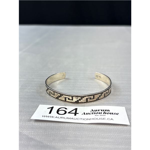 Vintage Mexico 925 Sterling Silver Cuff Bracelet 15.1 Gram, 3.25" Opening - Marked & Tested