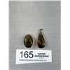 Image 1 : 2 Vintage Large Smokey Glass Quarts Pendants - 1" & 1.5"