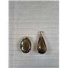 Image 2 : 2 Vintage Large Smokey Glass Quarts Pendants - 1" & 1.5"