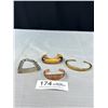 Image 1 : Lot Of 4 Bracelets Cuffs - Copper, Brass, Wood, & ID