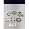 Image 1 : Lot Of 6 Bracelet Lot - Assorted Beads, Glass, Lampwork, Gemstones And More
