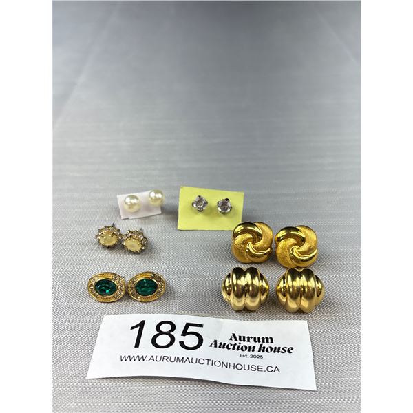 5 Pairs Of Quality Vintage Stud Pierced Earrings