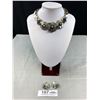 Image 1 : Vintage Floral Shell 15" Necklace & Matching Clip On Earrings