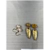 Image 3 : 4 Pairs Of Quality Vintage Gold Tone Pierced Earrings