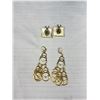 Image 5 : 4 Pairs Of Quality Vintage Gold Tone Pierced Earrings