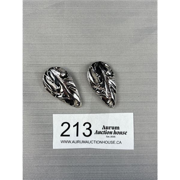 Signed Vintage Whiting & Davis Clip On Earrings - 1.75"