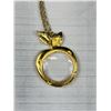 Image 3 : Gold Tone Apple Magnifying Glass Necklace