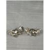 Image 3 : Large Signed Monet Pat'd Clip On Earrings Luxury Silver Tone - 1.5"