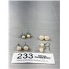 Image 1 : 4 Pairs Of Quality Vintage Genuine Pearl Pierced Earrings