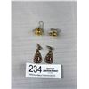 Image 4 : 5 Pairs Of Quality Vintage Pierced Earrings - Rhinestone Chandalier Studs & Mor