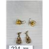 Image 5 : 5 Pairs Of Quality Vintage Pierced Earrings - Rhinestone Chandalier Studs & Mor